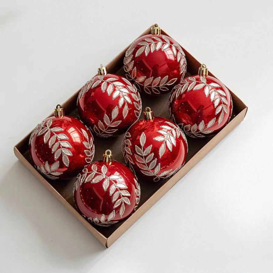 Silverleaf Holiday Baubles - Set of 6