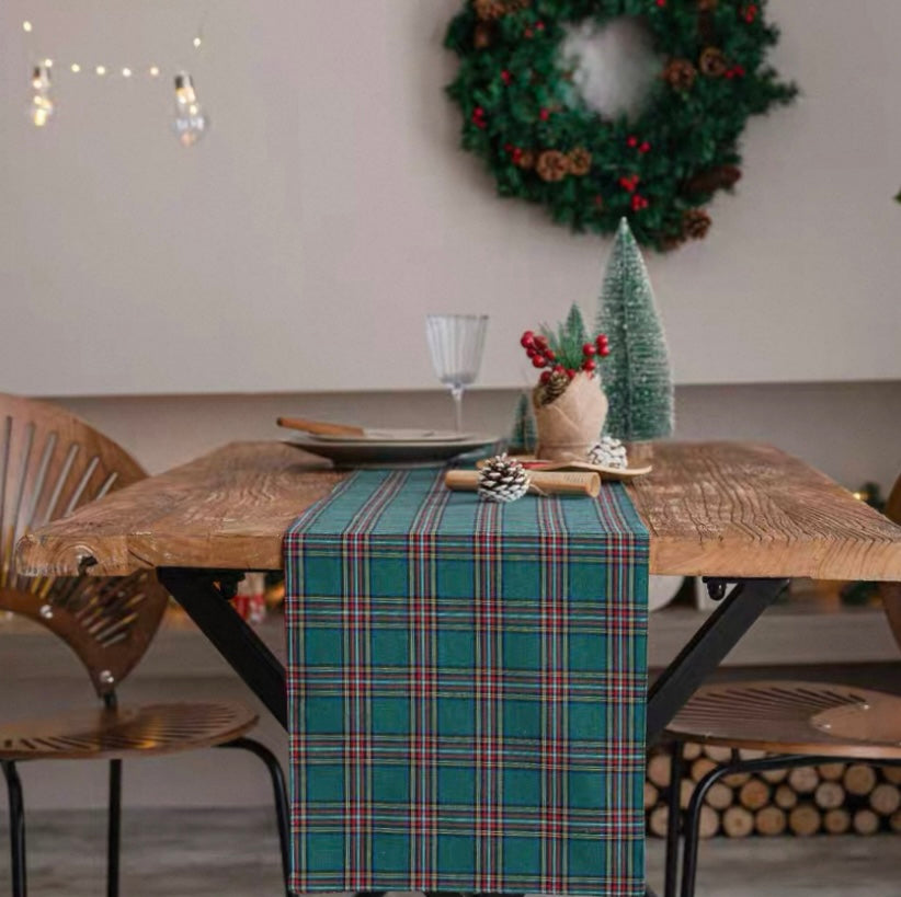 Christmas Tartan Table Runner - Green