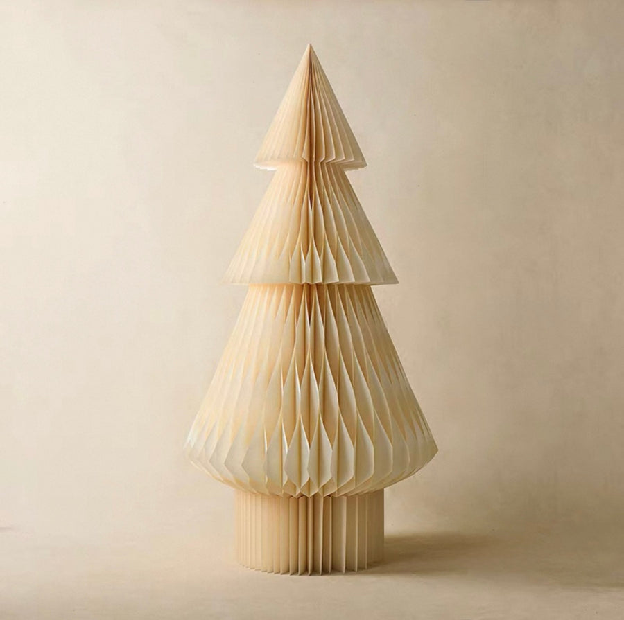 Foldable Paper Christmas Tree – Winter Cream, 120cm