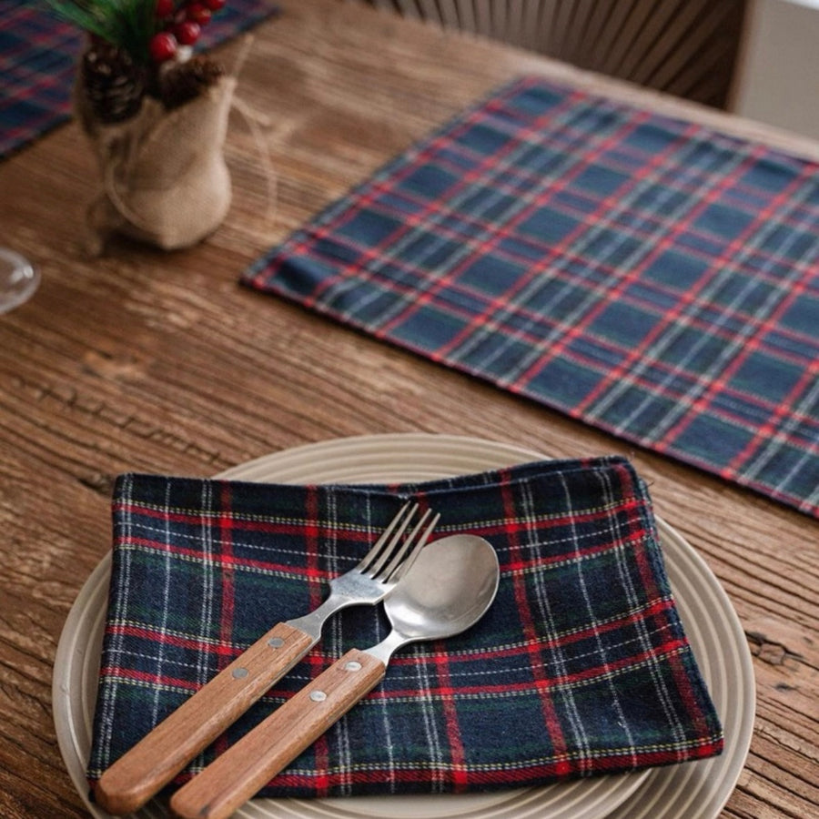 Christmas Tartan Placemats - Navy (set of 4)