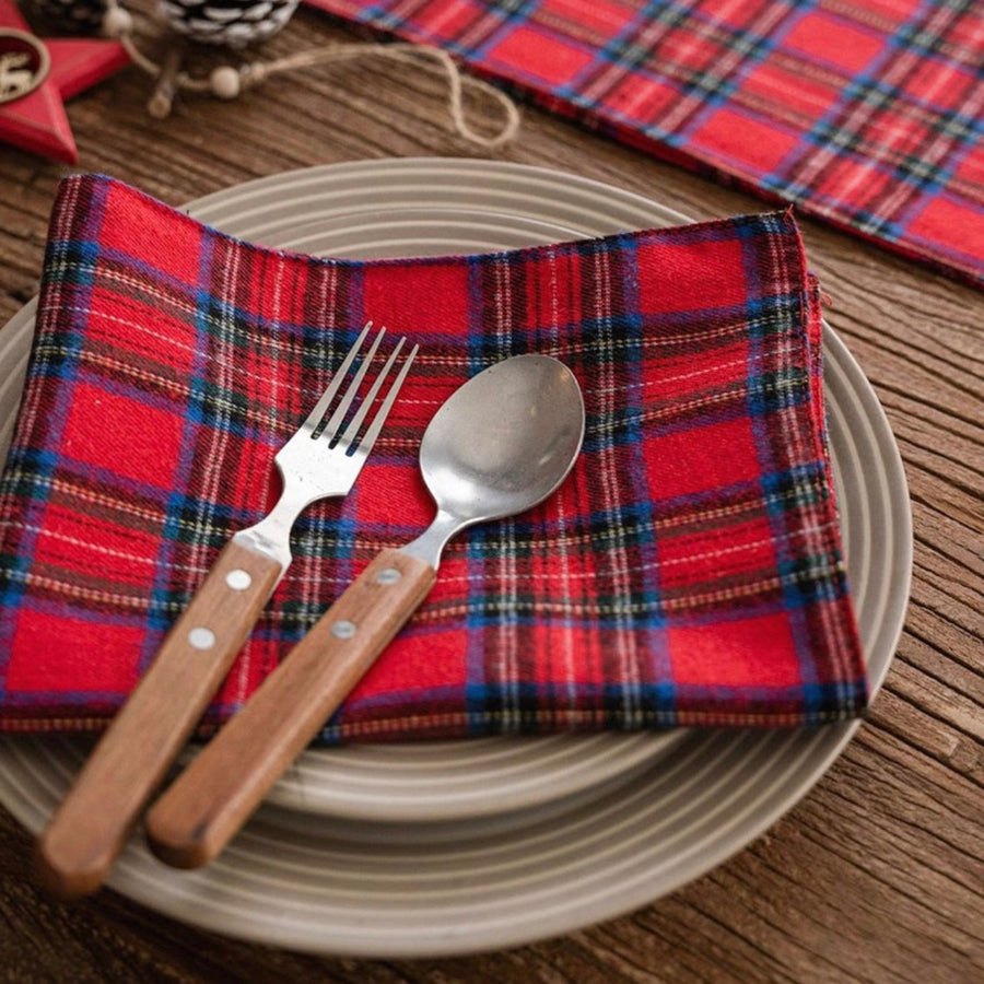 Christmas Tartan Placemats - Red (set of 4)