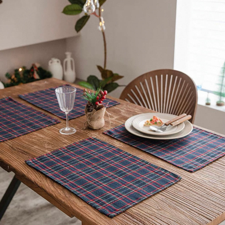 Christmas Tartan Placemats - Navy (set of 4)