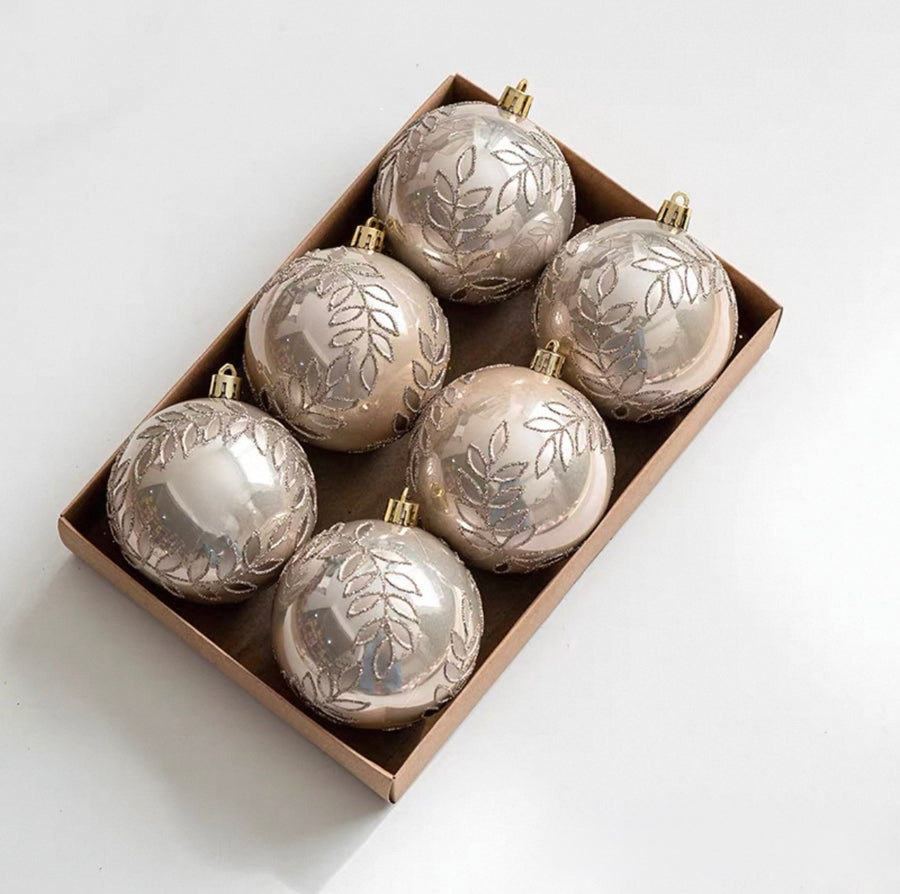 Silverleaf Holiday Baubles - Set of 6