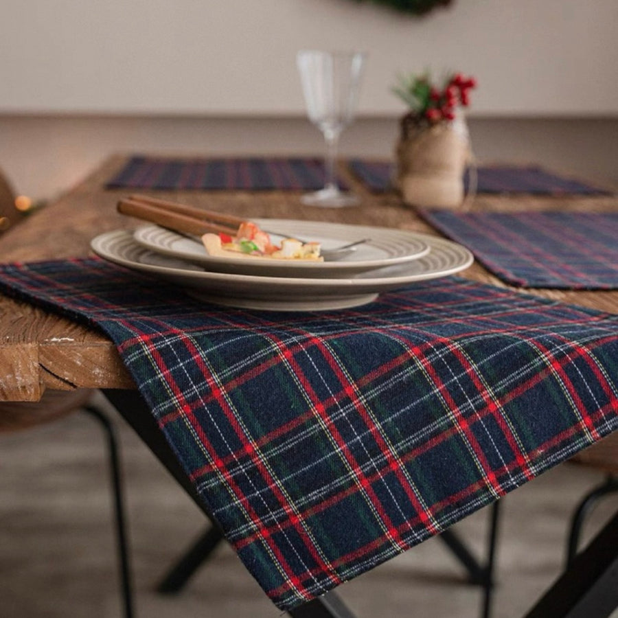 Christmas Tartan Placemats - Navy (set of 4)