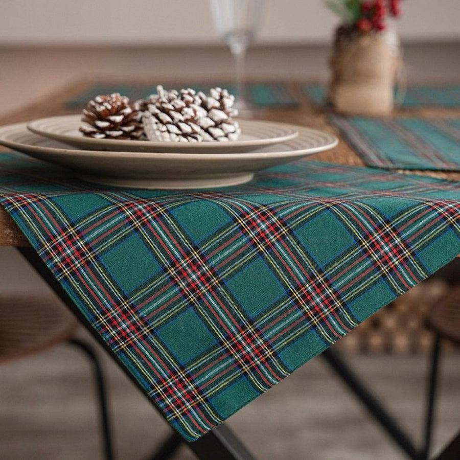 Christmas Tartan Placemats - Green (set of 4)