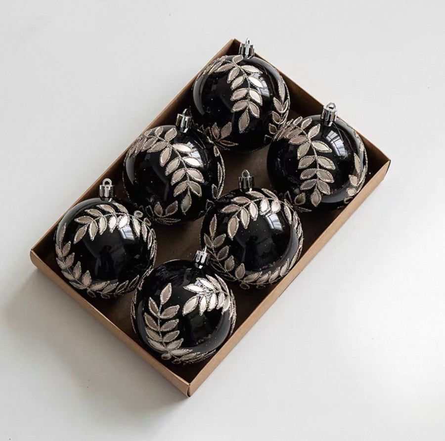 Silverleaf Holiday Baubles - Set of 6