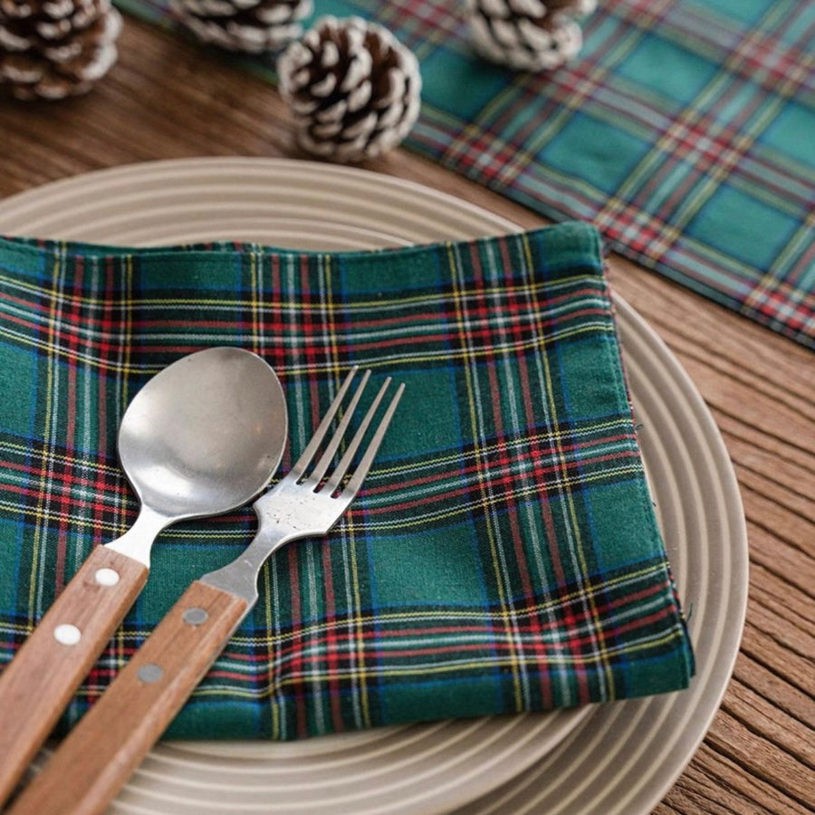 Christmas Tartan Placemats - Green (set of 4)