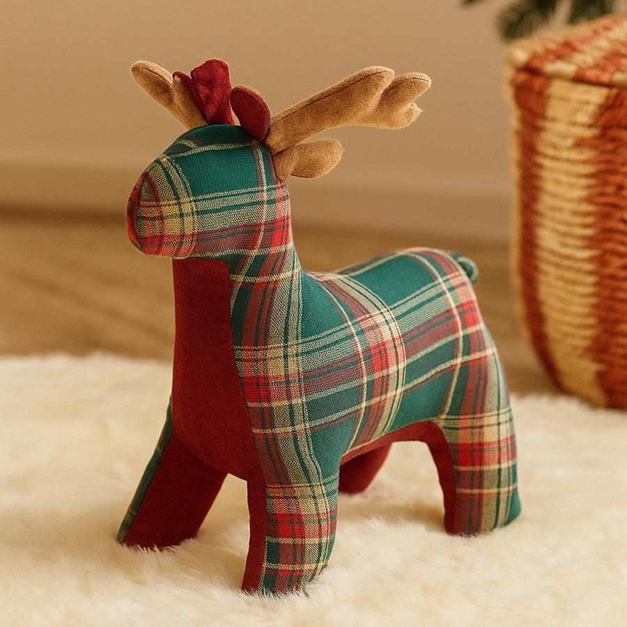 Tartan Plush Christmas Reindeer