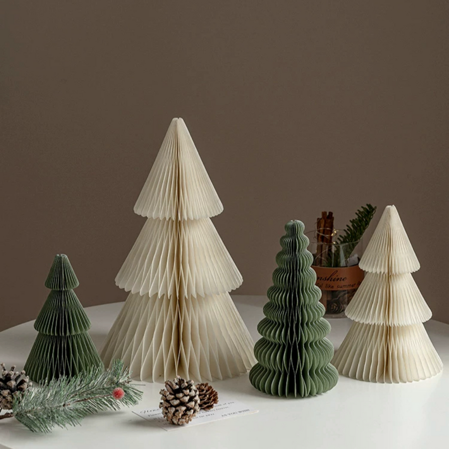 Set of Four Decorative Paper Tabletop trees