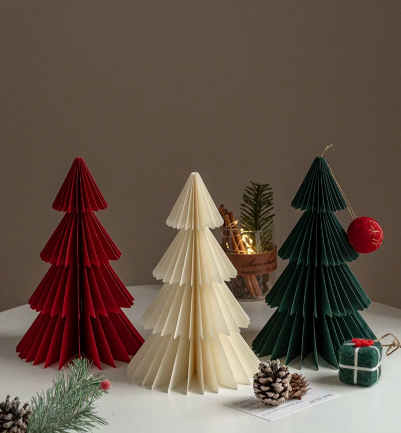Set of Three Decorative Paper Tabletop trees