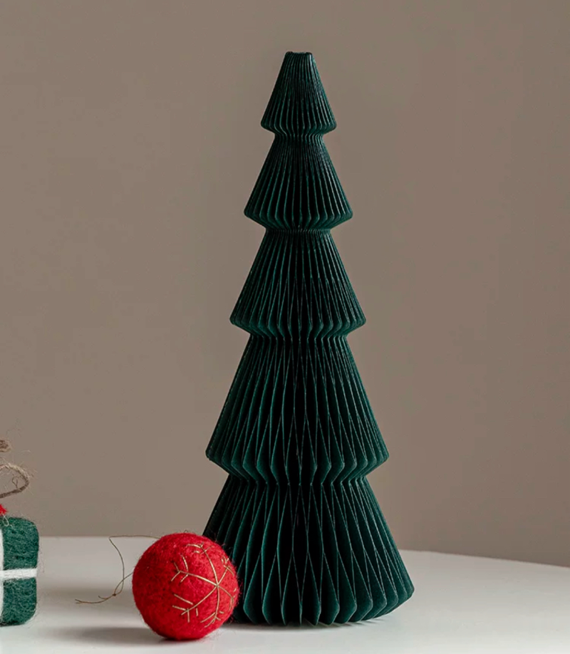 Decorative Paper Tabletop Tree - Dark Green Slim