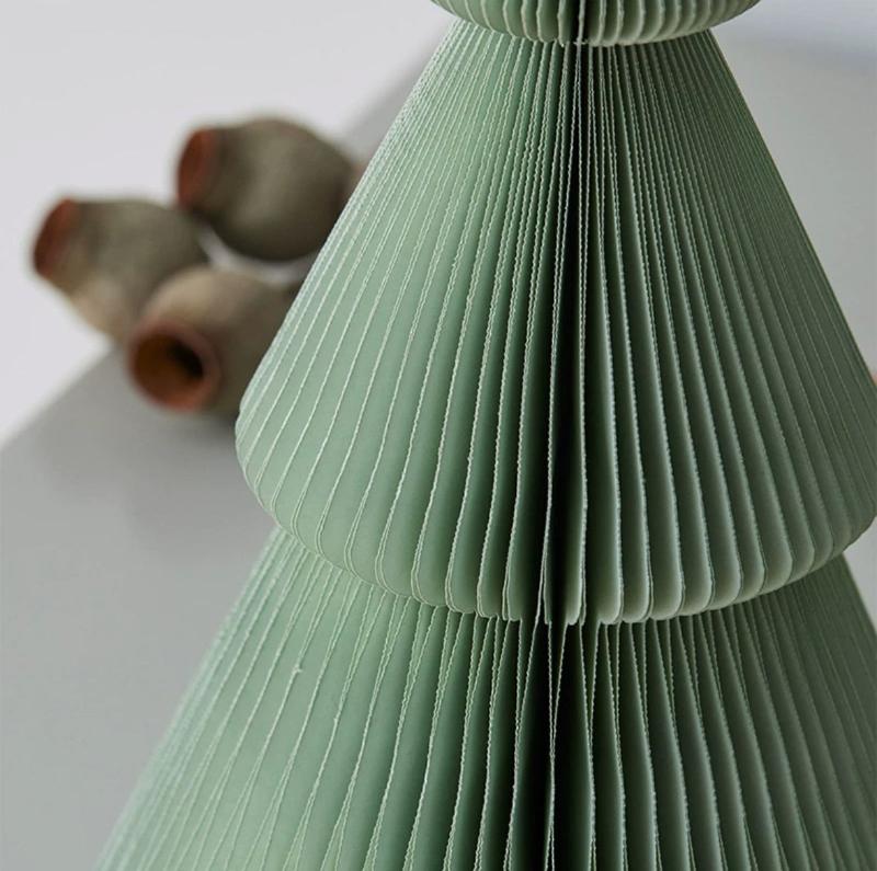 Tonal Green Set of Three Decorative Paper Tabletop Trees