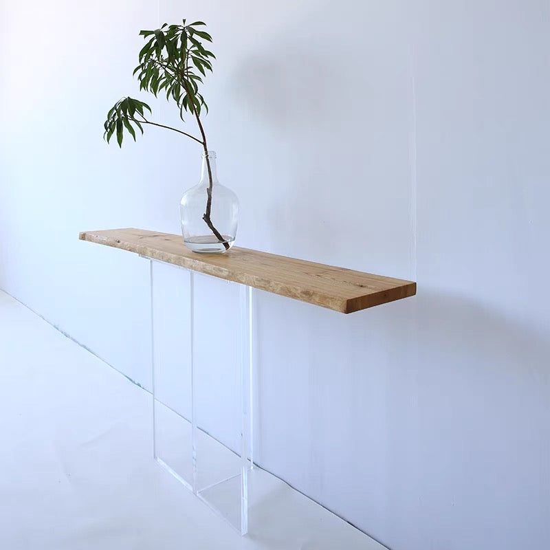 Floating Console - Wood & Acrylic - American Ashwood